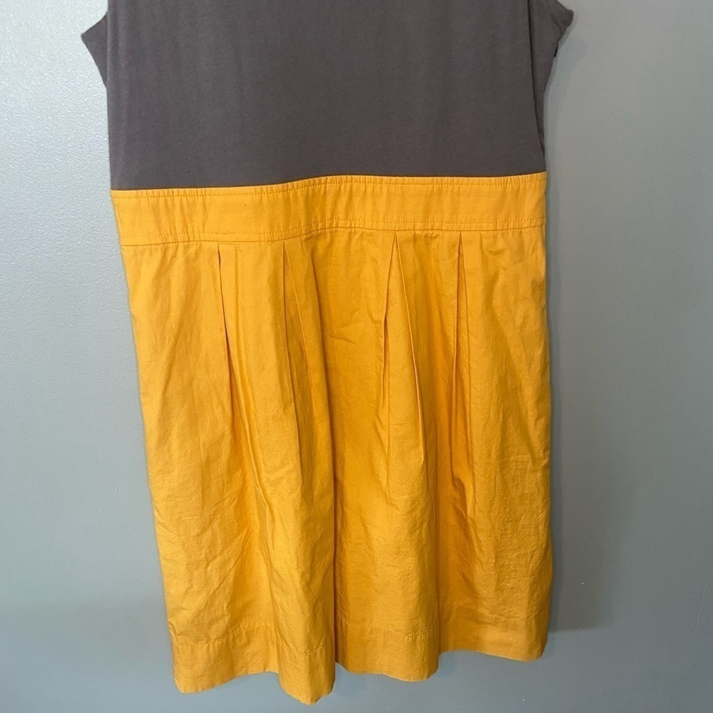 Anthropologie Maeve Vintage Colorblock Grey and Mustard Dress - Picture 5 of 10